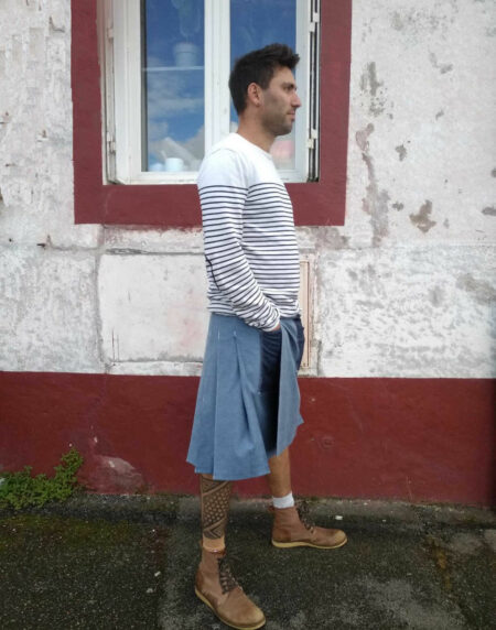Kilt jean avec poches jean inversées – Image 3