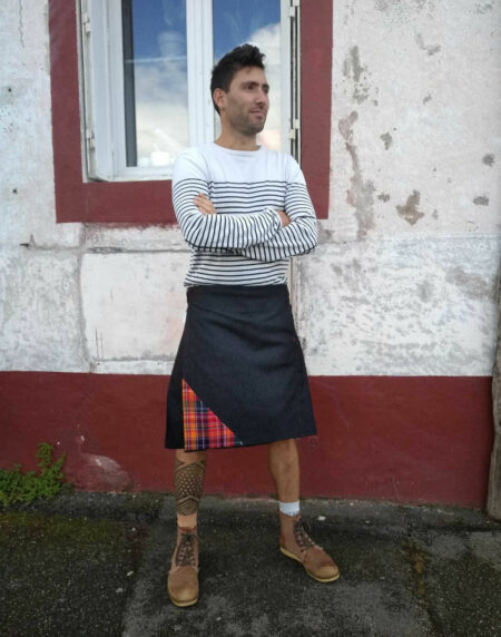 Kilt en jean insert madras